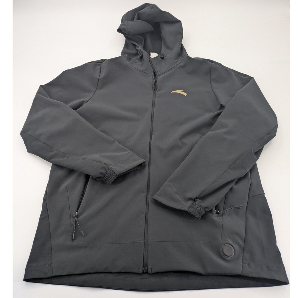 ANTA‎ Men's Full Zip Hooded Jacket Size XXL Black Athletic Track Jacket